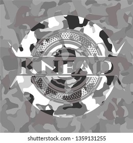Knead grey camouflaged emblem