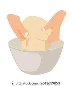 kneading dough hands. Homemade bakery. Making sourdough bread. 