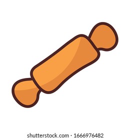kneading rolling pin on white background vector illustration design