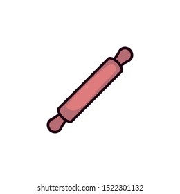 kneading rolling pin in white background vector illustration design
