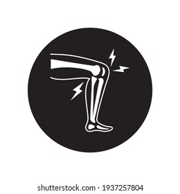 Knee arthritis black glyph icon. Inflammation joint. Sign for web page, mobile app, button, logo. Editable stroke