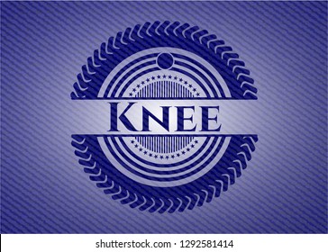 Knee badge with denim texture