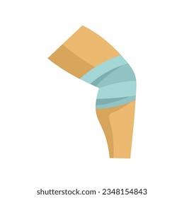 Knee bandage icon flat vector. Injury accident. Human body isolated