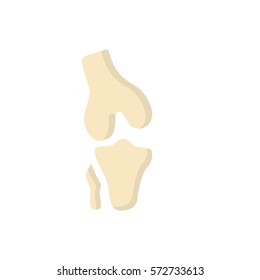 knee bone broken flat icon