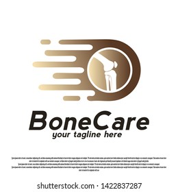 knee bone care logo design. simple human knee bone sign or symbol. vector illustration element