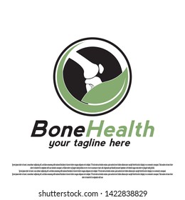 knee bone care logo design. simple human knee bone sign or symbol. vector illustration element