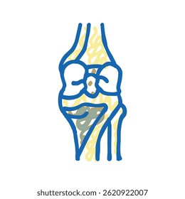 knee bone doodle icon sketch vector. knee bone sign. isolated symbol illustration