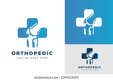 Knee Bone with Health Plus Symbol Design can be used for Clinics or Orthopedics. Design template