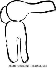 knee Bone icon in Doodle style 