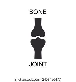 Knee bone joint vector icon. Human anatomy leg skeleton. Arthritis, Osteoporosis illness of bone joint. Orthopedic health vector illustration