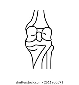 knee bone line icon vector. knee bone sign. isolated contour symbol black illustration