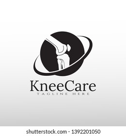 knee bone logo with care concept. healthcare and medical icon. illustration element vector