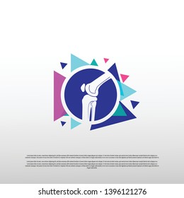 knee bone logo. with colorful concept. healthcare and medical symbol. illustration element vector