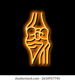 knee bone neon light sign vector. knee bone illustration
