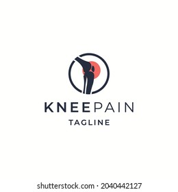 Knee bone pain orthopedic logo icon design template flat vector illustration