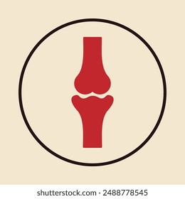 Knee bone trendy icon thankful abstract vector illustration colorful artwork design