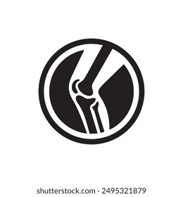 The knee bone vector logo can be used as a logo for a medical or therapy center