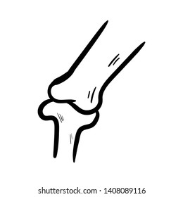 Knee Bones doodle icon vector hand draw
