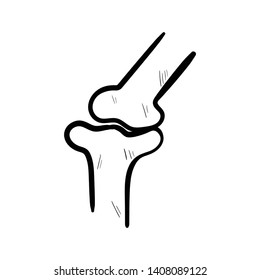 Knee Bones doodle icon vector hand draw