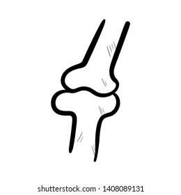 Knee Bones doodle icon vector hand draw
