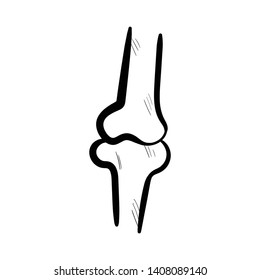 Knee Bones doodle icon vector hand draw