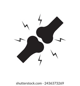 Diseño del icono de los huesos de la rodilla, aislado sobre fondo blanco, ilustración vectorial