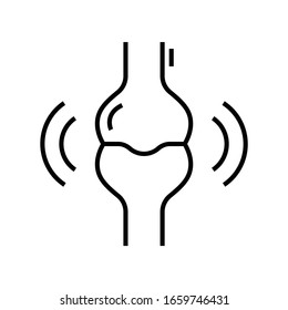 Icono de línea de huesos de rodilla, signo de concepto, ilustración de vector de contorno, símbolo lineal.