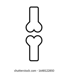 Knee bones line icon. linear style sign. Knee ball outline vector icon. Symbol, logo illustration. Vector graphics
