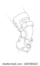 Knee brace sketch vector illustration.