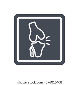 knee broken bone x-ray silhouette icon
