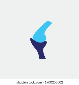 knee cap joint vector icon human bones