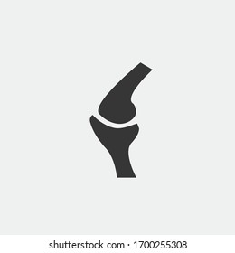 knee cap joint vector icon human bones