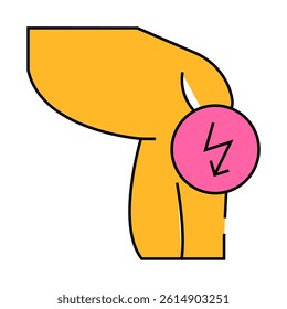 knee cutting ache line icon vector. knee cutting ache sign. isolated symbol illustration