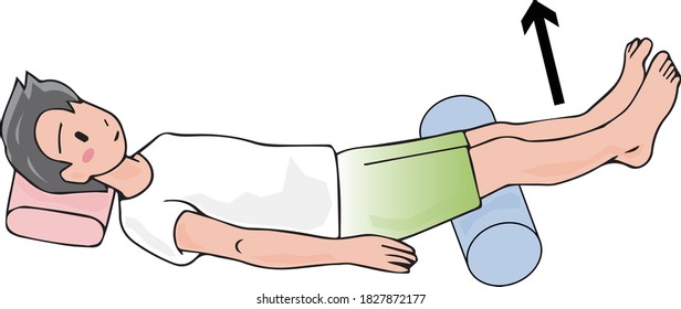 
Knee extension exercise using a pole