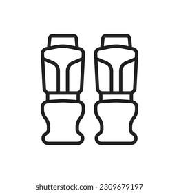 Knee Guard Outline Icon Vector Illustration