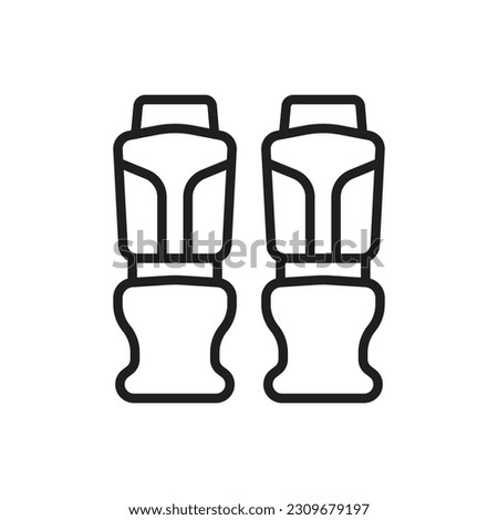 Knee Guard Outline Icon Vector Illustration