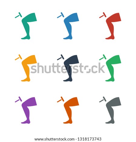 knee hammer reaction check icon white background. Editable filled knee hammer reaction check icon from medicine. Trendy knee hammer reaction check icon for web and mobile.