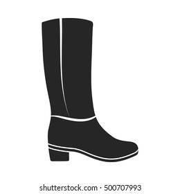 Knee high boots icon in  black style isolated on white background. Shoes symbol stock vector illustration.
