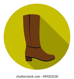 Knee high boots icon in flat style isolated on white background. Shoes symbol stock vector illustration.