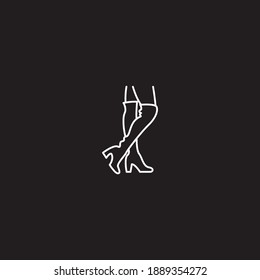 Knee high boots icon line symbol. Isolated vector illustration of icon sign concept for your web site mobile app logo UI design.