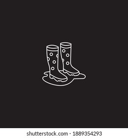 Knee high boots icon line symbol. Isolated vector illustration of icon sign concept for your web site mobile app logo UI design.