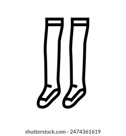 knee high socks japanese school line icon vector. knee high socks japanese school sign. isolated contour symbol black illustration