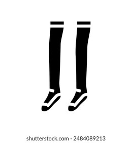 knee high socks japanese school glyph icon vector. knee high socks japanese school sign. isolated symbol illustration