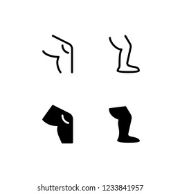 Knee Icon Logo Vector Symbol. Leg Icon