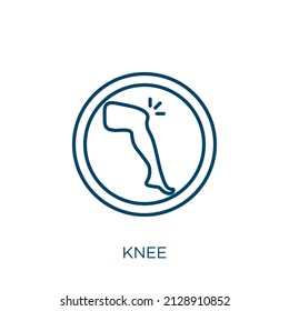 knee icon. Thin linear knee outline icon isolated on white background. Line vector knee sign, symbol for web and mobile
