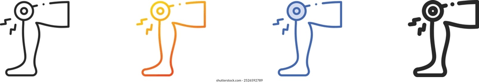 knee icon.Thin Linear, Gradient, Blue Stroke and bold Style Design Isolated On White Background