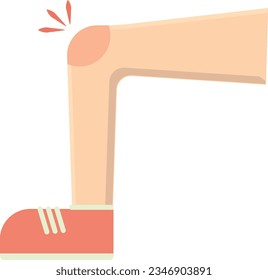 Knee injury cartoon icon on a white background
