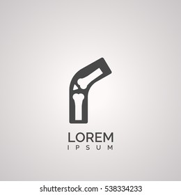 knee joint bone icon design