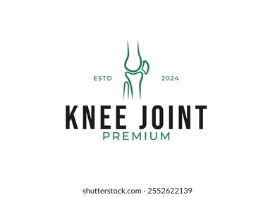 Icono de hueso de la articulación de la rodilla con ilustración de Plantilla de concepto de Vector de diseño de logotipo de estilo de línea