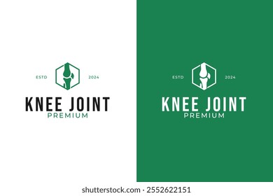 Knee joint bone logo design vector concept template illustration